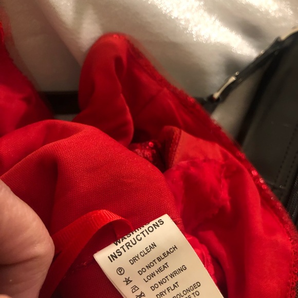 Kate Kasin formal red sequin dress 16inch PTP, 47 inch long, Size 10 - Picture 10 of 11